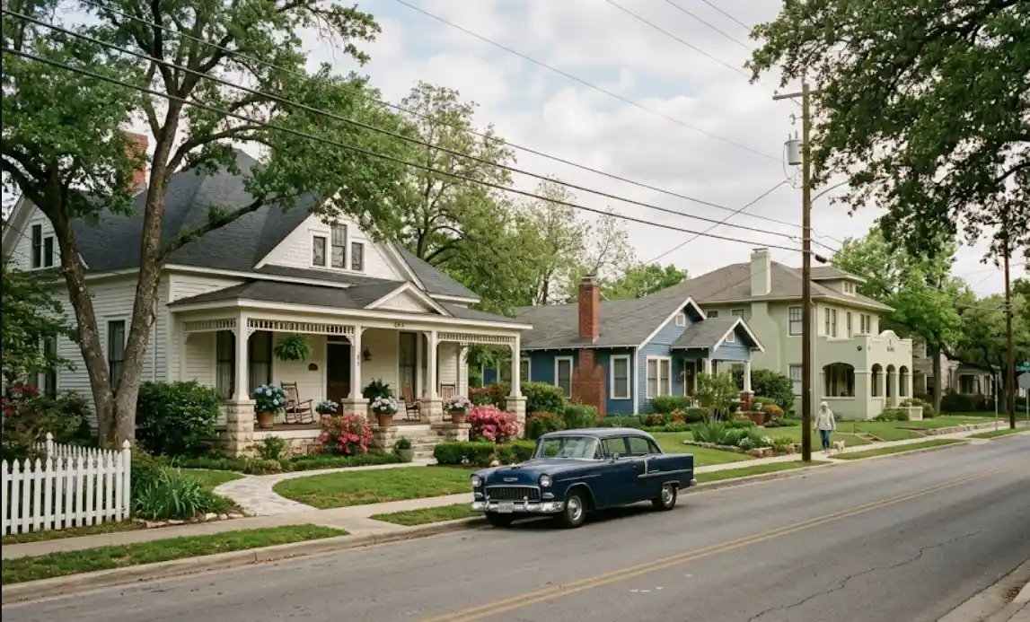 Historic Old Town Round Rock homes with galvanized pipe